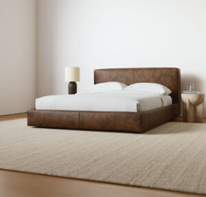 Aurelio Leather Platform Bed