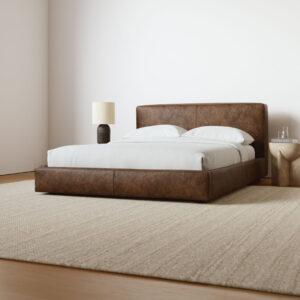 Aurelio Leather Platform Bed