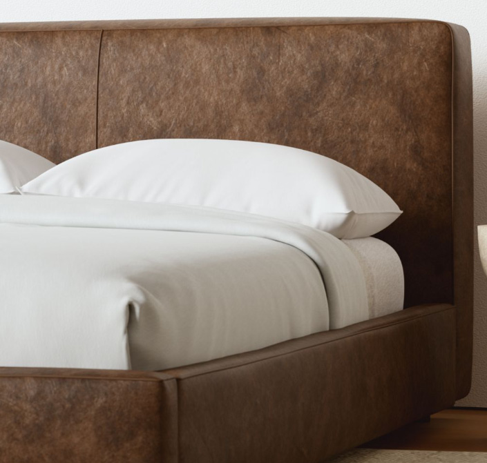 Aurelio Leather Platform Bed1