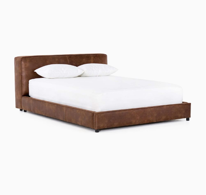 Aurelio Leather Platform Bed2