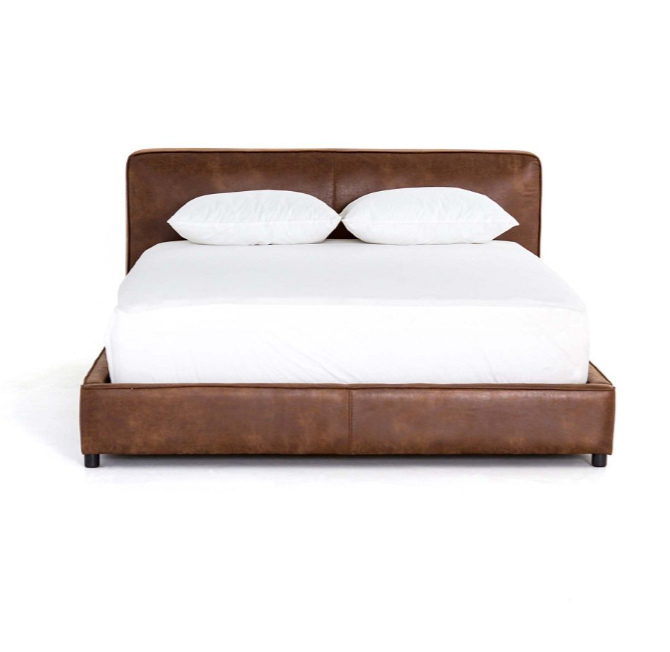 Aurelio Leather Platform Bed3