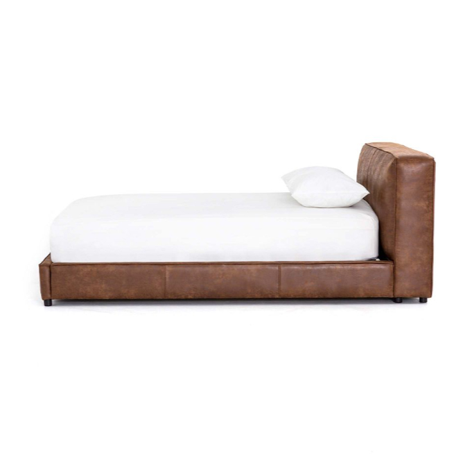 Aurelio Leather Platform Bed4