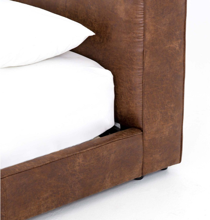 Aurelio Leather Platform Bed - Gambar 2