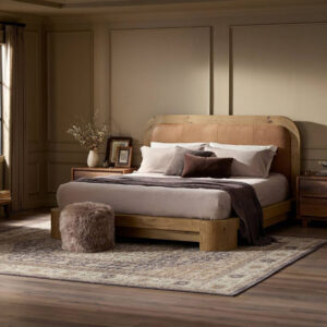 Monterra Leather Wood Bed